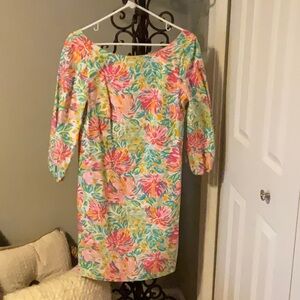 Lilly Pulitzer Boat Neck Floral 3/4 sleeve sundress